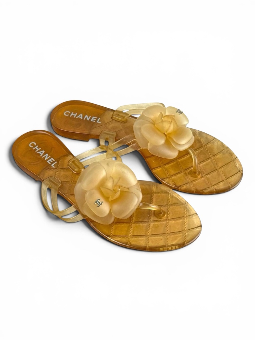 Chanel Jelly Camellia Thong Sandals – Size 37.